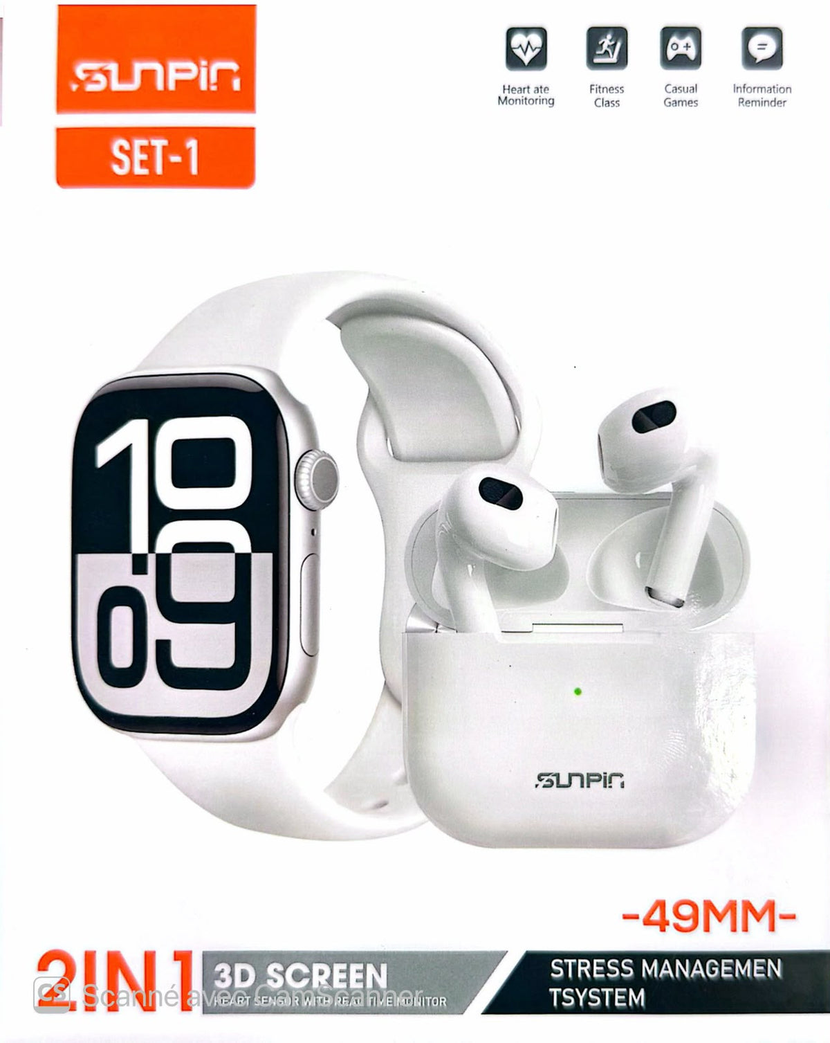Pack AirPods sunpin + smart watch (premium quality)